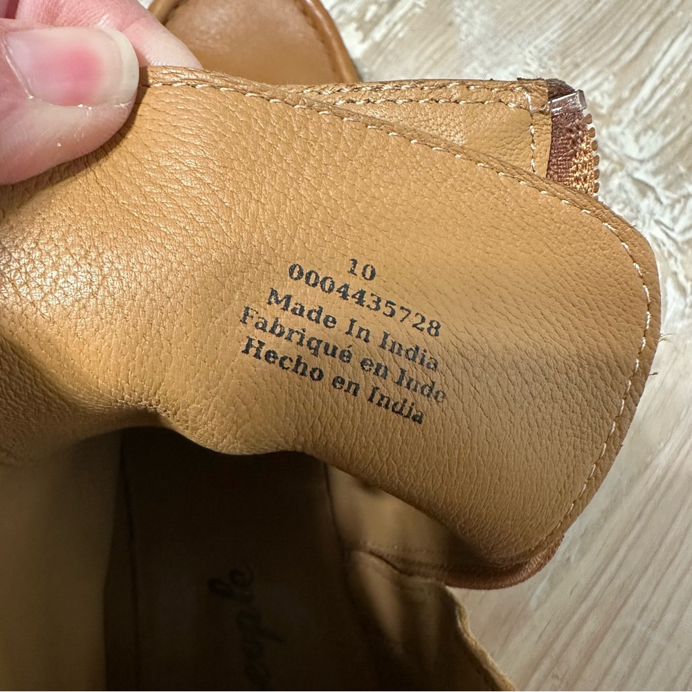 Free People Brown Double-Buckle Isla Moto Ankle Boots Leather Sz 10 - Picture 13 of 13